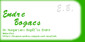 endre bogacs business card